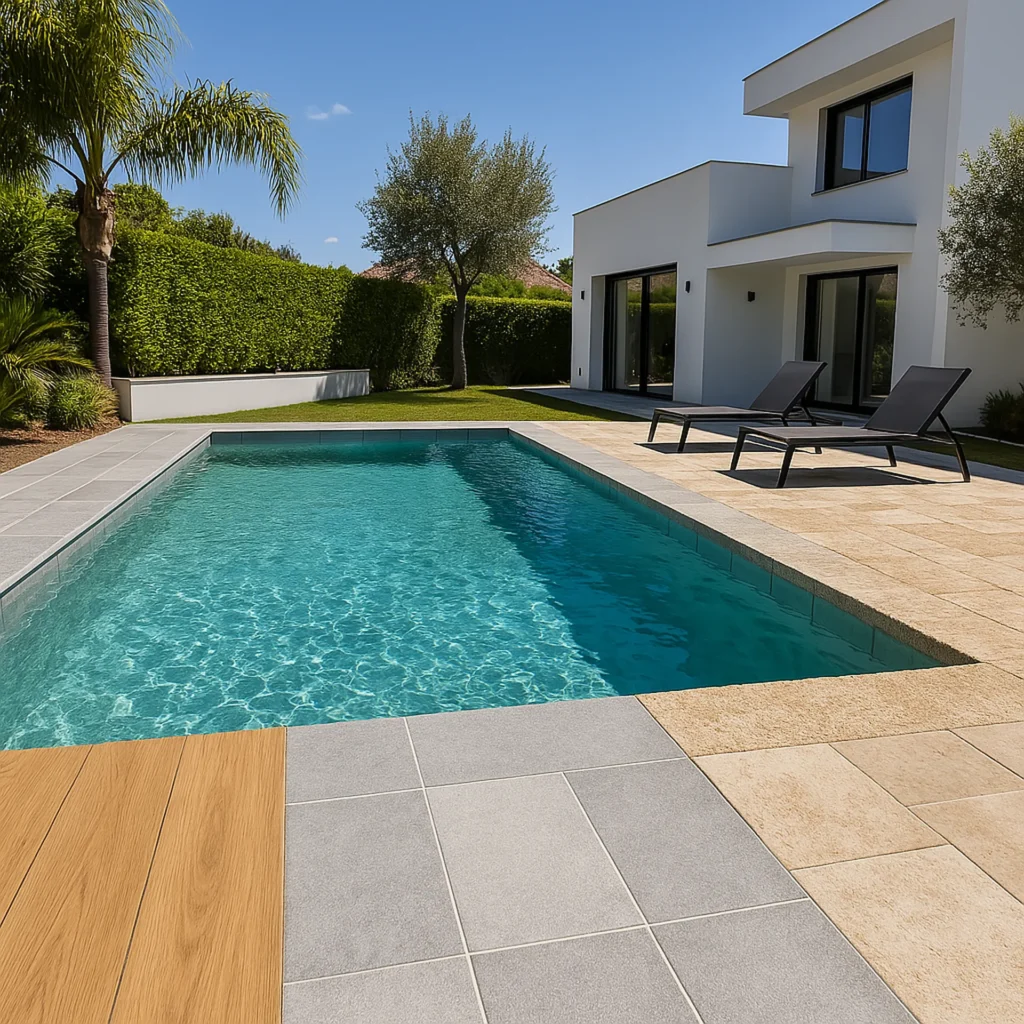 Quelle margelle choisir pour votre piscine ? Bois, pierre naturelle ou céramique ?