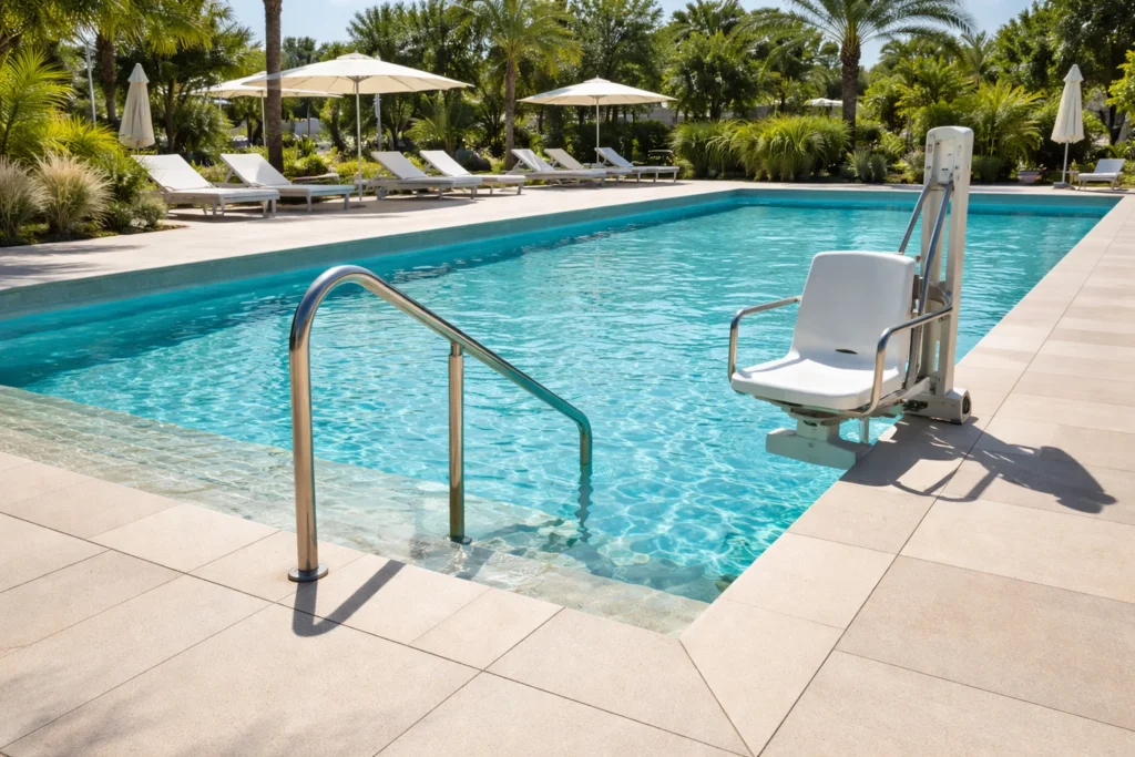 Margelles piscine et normes d’accessibilité PMR : ce qu’il faut savoir