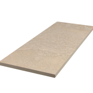 Margelle piscine en travertin beige 26×80 cm – Finition demi-rond – Pierre naturelle